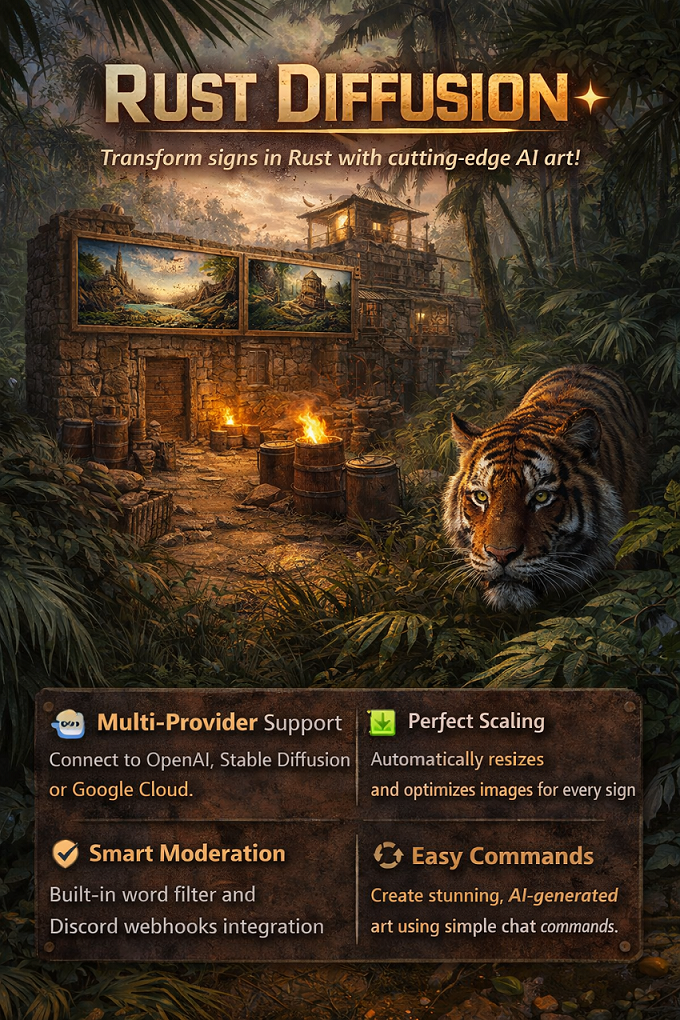 RustDiffusion plugin - Rust Diffusion brings the power of state-of-the-art AI image generation directly to your Rust server. screenshot 1