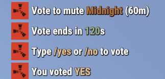VoteMute plugin - Democratic mute system allowing players to vote on temporarily muting disruptive players. screenshot 2